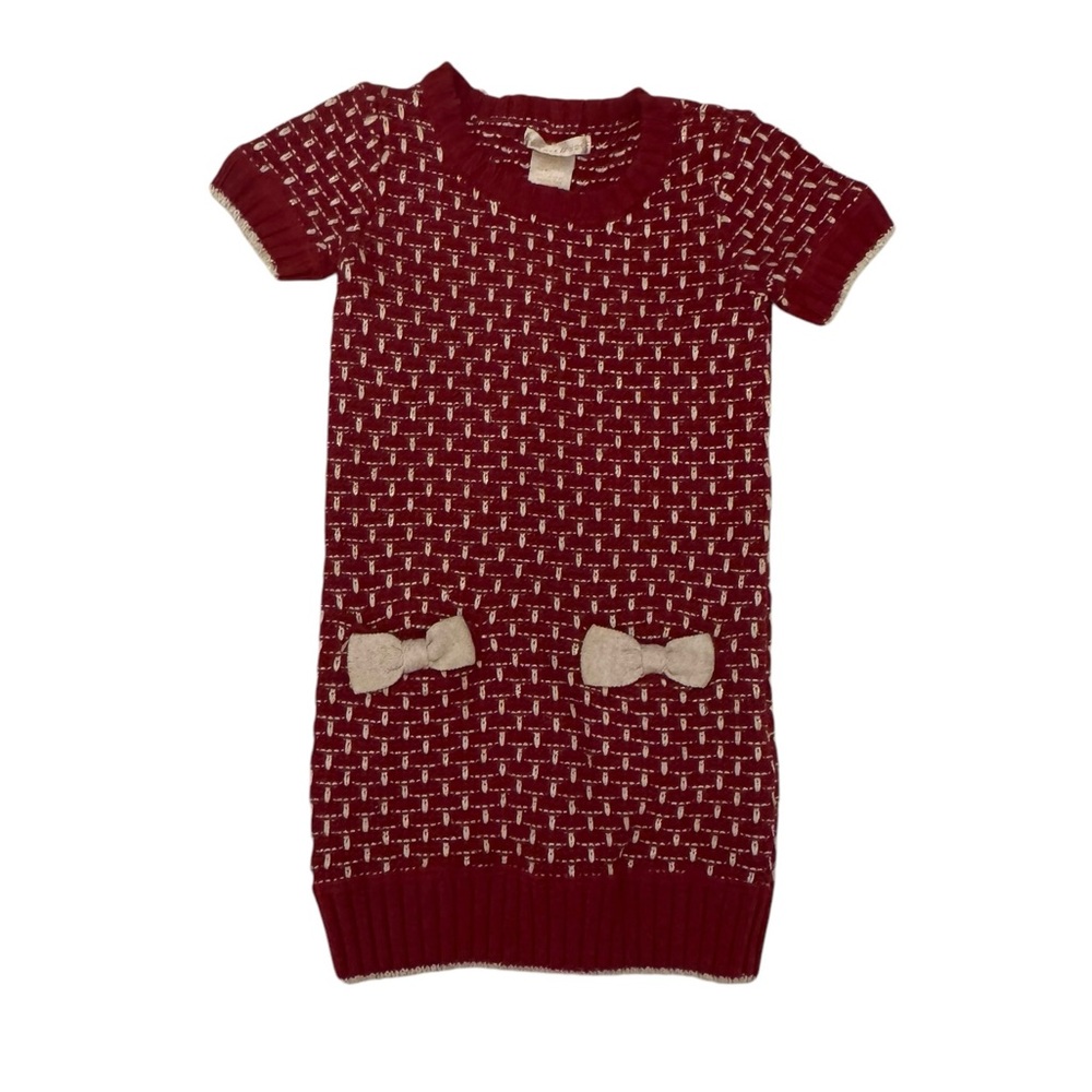 Maggie & Zoe Red Knit Dress with Bow Accents size 5-6 - Picture 3 of 6
